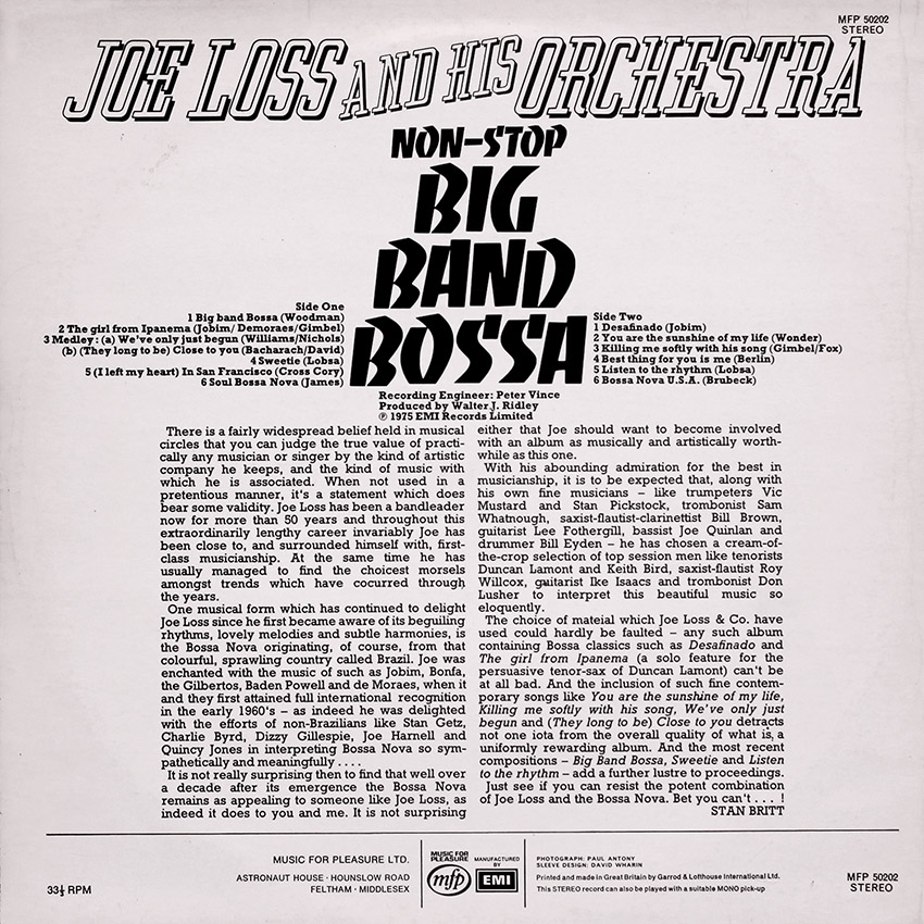 Joe Loss and his Orchestra - Non-Stop Big Band Boss