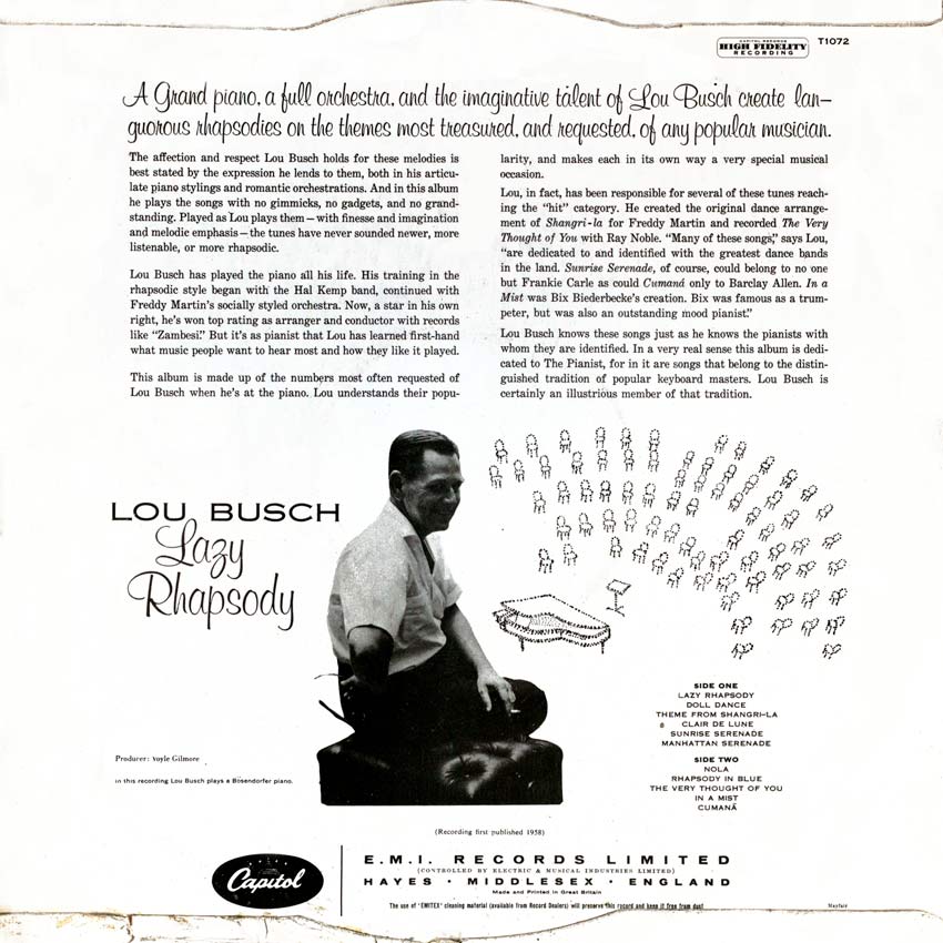 Lou Busch his piano and orchestra - Lazy Rhapsody