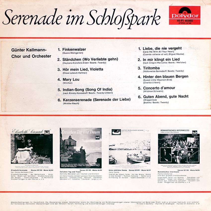 Günter-Kallmann-Chor und Orchester - Serenade im Schloßpark