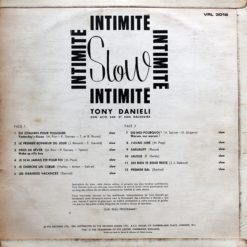 Intimate Slow - Tony Danieli