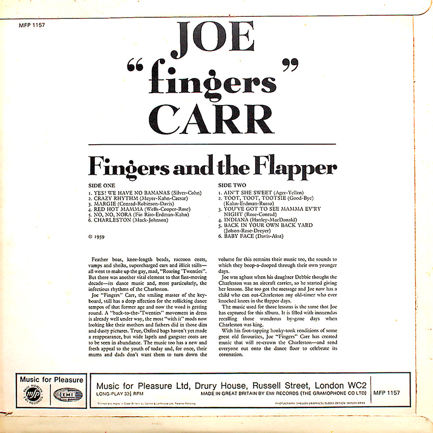 Joe "fingers" Carr - Fingers and the Flapper