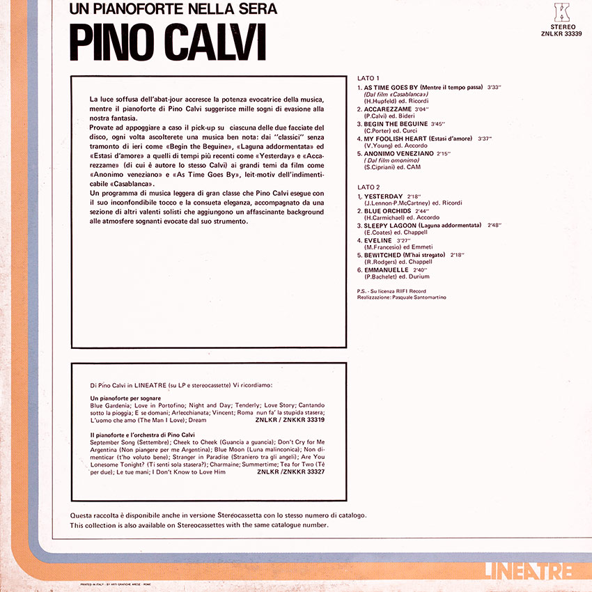 Pino Calvi - Un Pianoforte Nella Sera