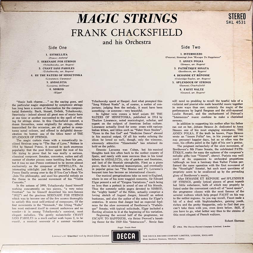 Frank Chacksfield and his Orchestra - Magic Strings