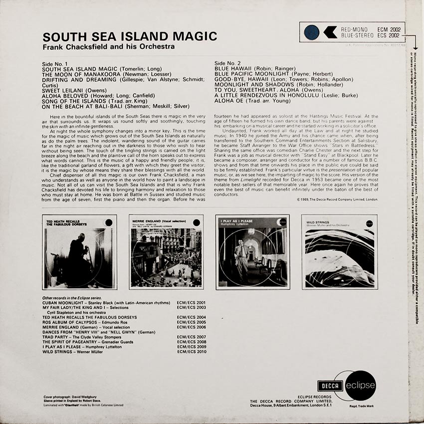 Frank Chacksfield and his Orchestra - South Sea Island Magic