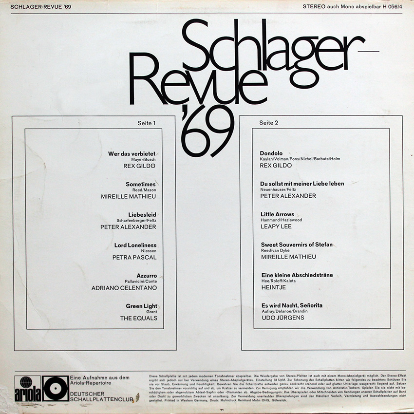 Schlager Revue '69 - Various Artists