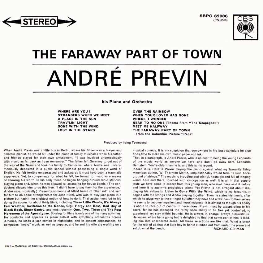 André Previn - The Faraway Part of Town
