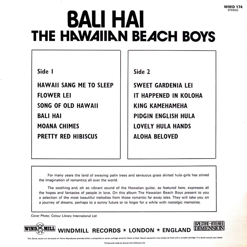 The Hawaiian Beach Boys - Bali Hai