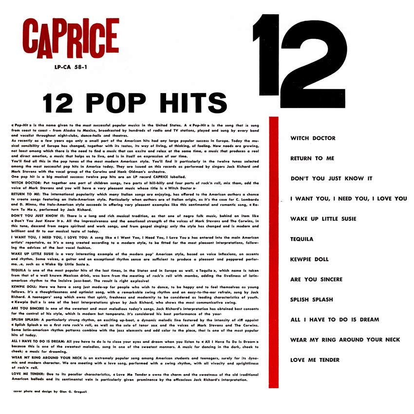 Caprice 12 Pop Hits