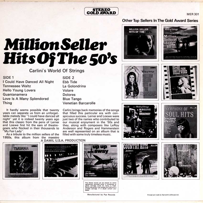 Carlini's World of Strings - Million Seller Hits of the 50's