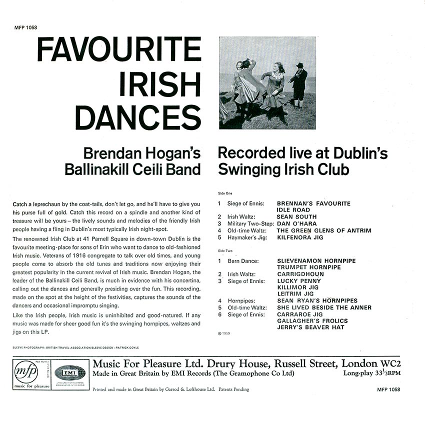 Brendan Hogan's Ballinakill Ceili Band - Favourite Irish Dances