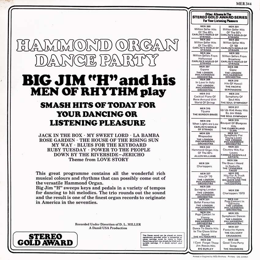 Big Jim "H" and His Men of Rhythm - Hammond Organ Dance Party