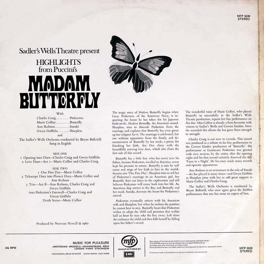 Sadlers Wells Orchestra - Madame Butterfly