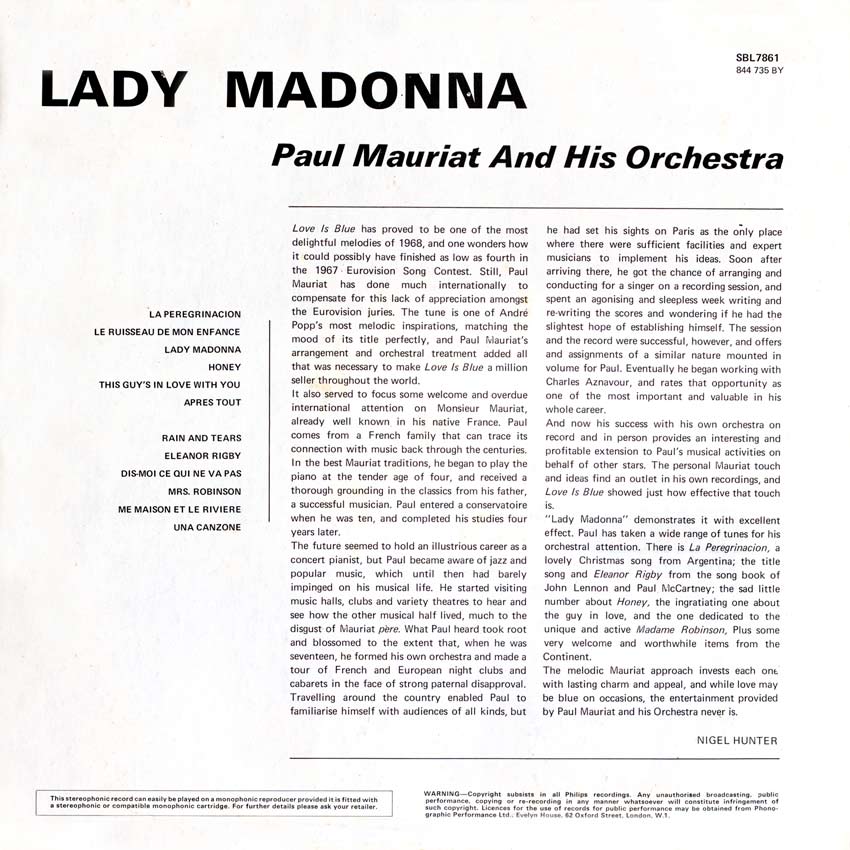 Paul Mauriat and His Orchestra - Lady Madonna