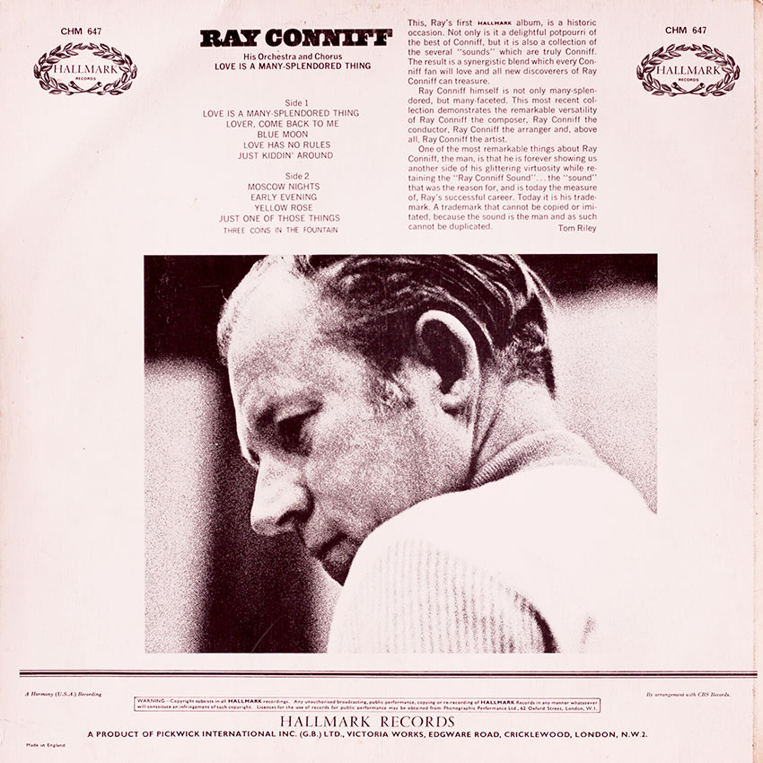 Ray Conniff - Love Is A Many Splendored Thing