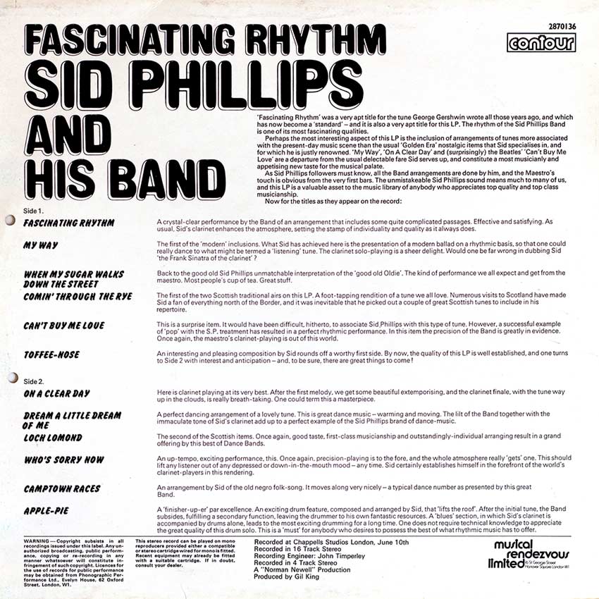 Sid Phillips and His Band - Fascinating Rhythm - Beatles Can't Buy Me Love