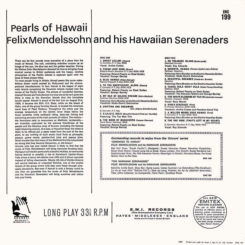 Felix Mendelssohn and his Hawaiian Serenaders