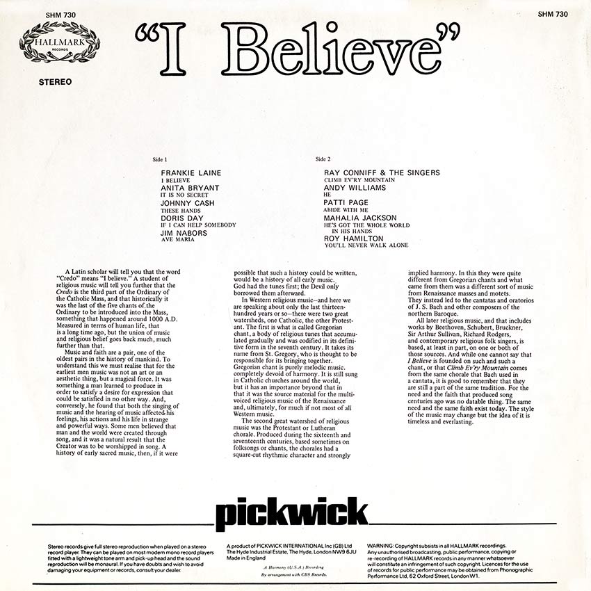 I Believe - Various Artists - another beautiful record cover from Cover Heaven