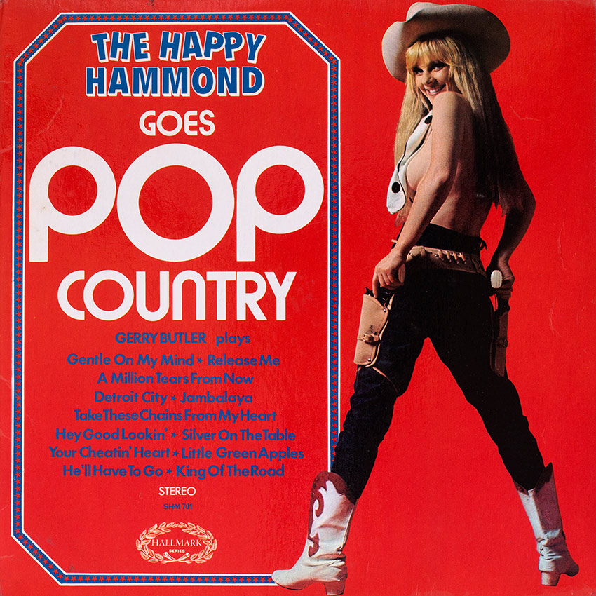 The Happy Hammond Goes Pop Country - Gerry Butler - another saucy album cover from Cover Heaven