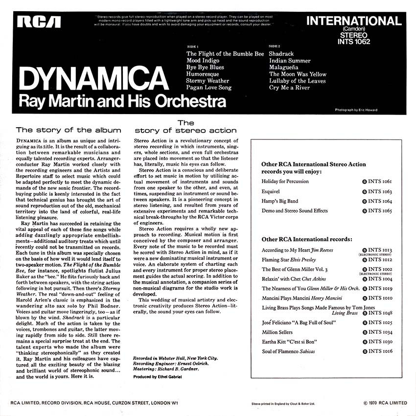 Ray Martin and His Orchestra - Dynamica - a fabulous album cover from Cover Heaven