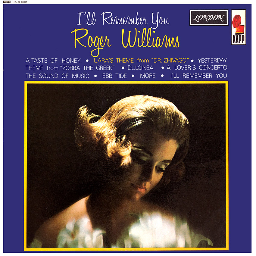Roger Williams - I'll Remember You - a tasteful and charming record cover from Cover Heaven