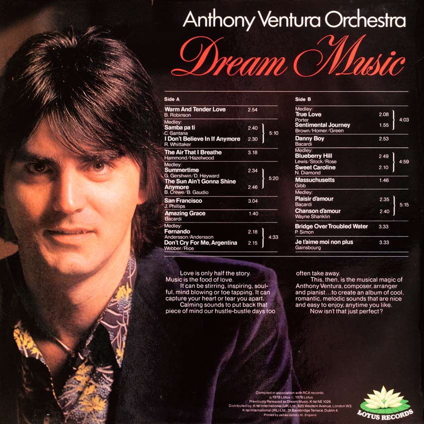 Anthony Ventura Orchestra - Dream Music - a dreamy album cover from Cover Heaven