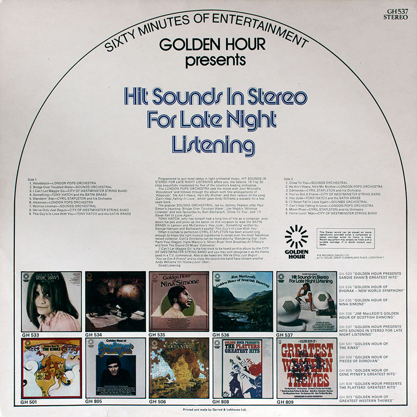 Hit Sounds In Stereo For Late Night Listening - Various Artists