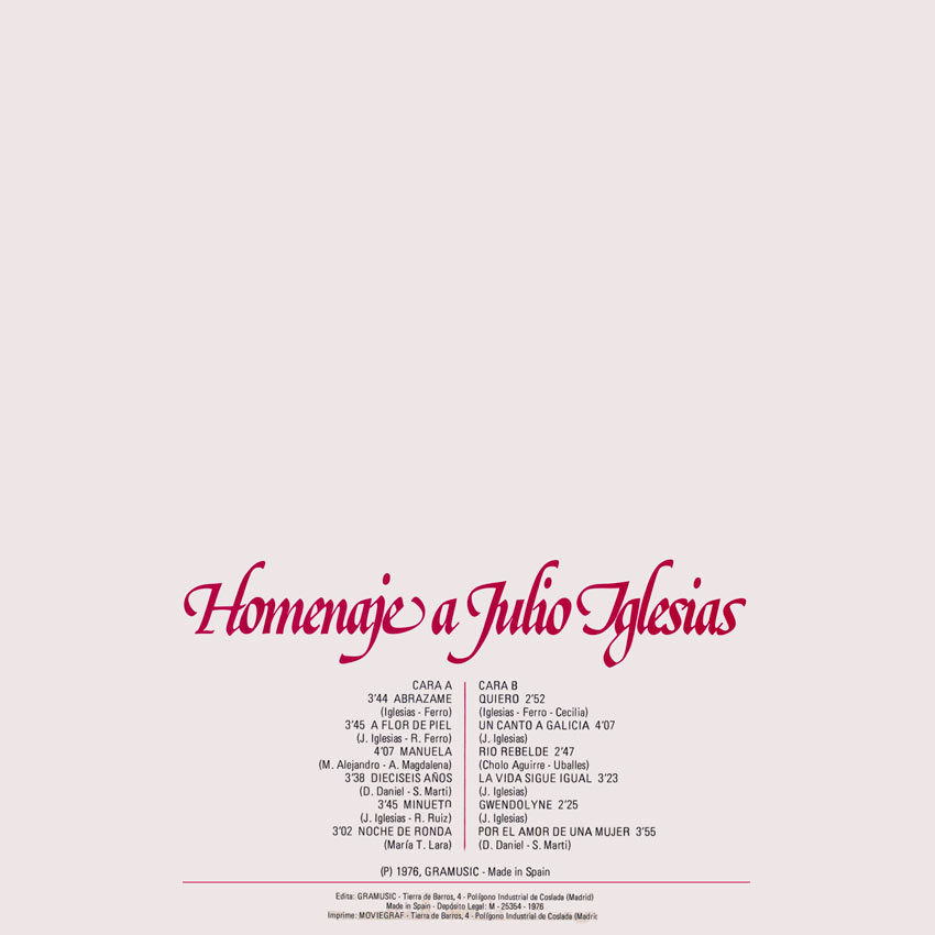 Homenaje a Julio Iglesias - Various Artists