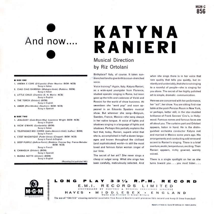 Katyna Ranieri - and now Katyna Ranieri