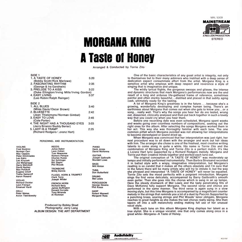 Morgana King - A Taste Of Honey - Actress in The Godfather sings her heart out