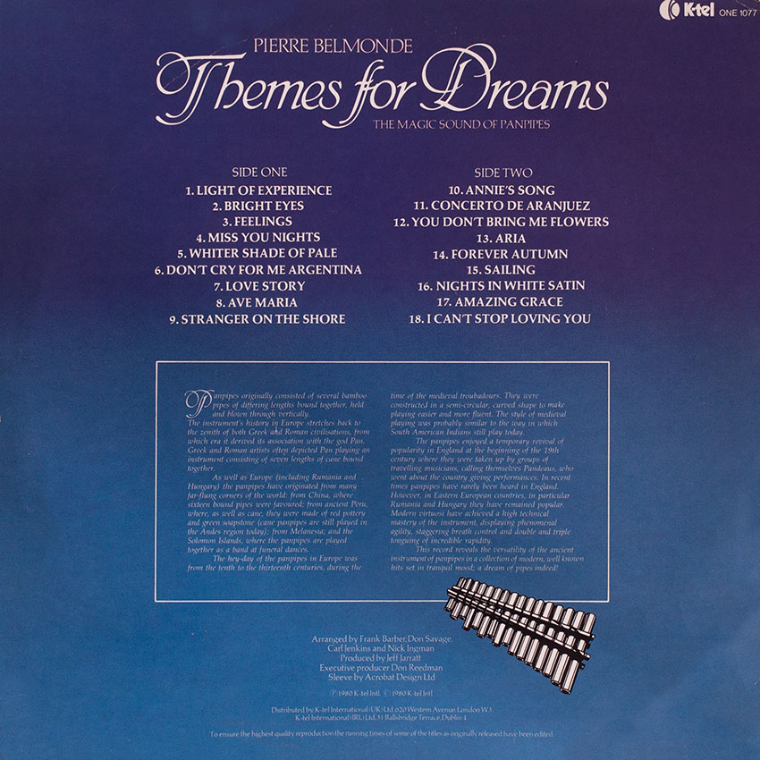 Pierre Belmonde - Themes for Dreams - panpipes music - another dreamy cover from Cover Heaven
