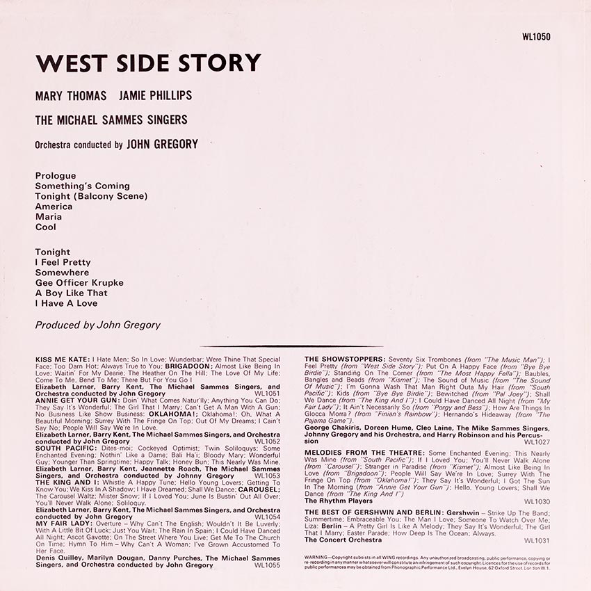 Mary Thomas, Jamie Phillips, The Michael Sammes Singers - West Side Story