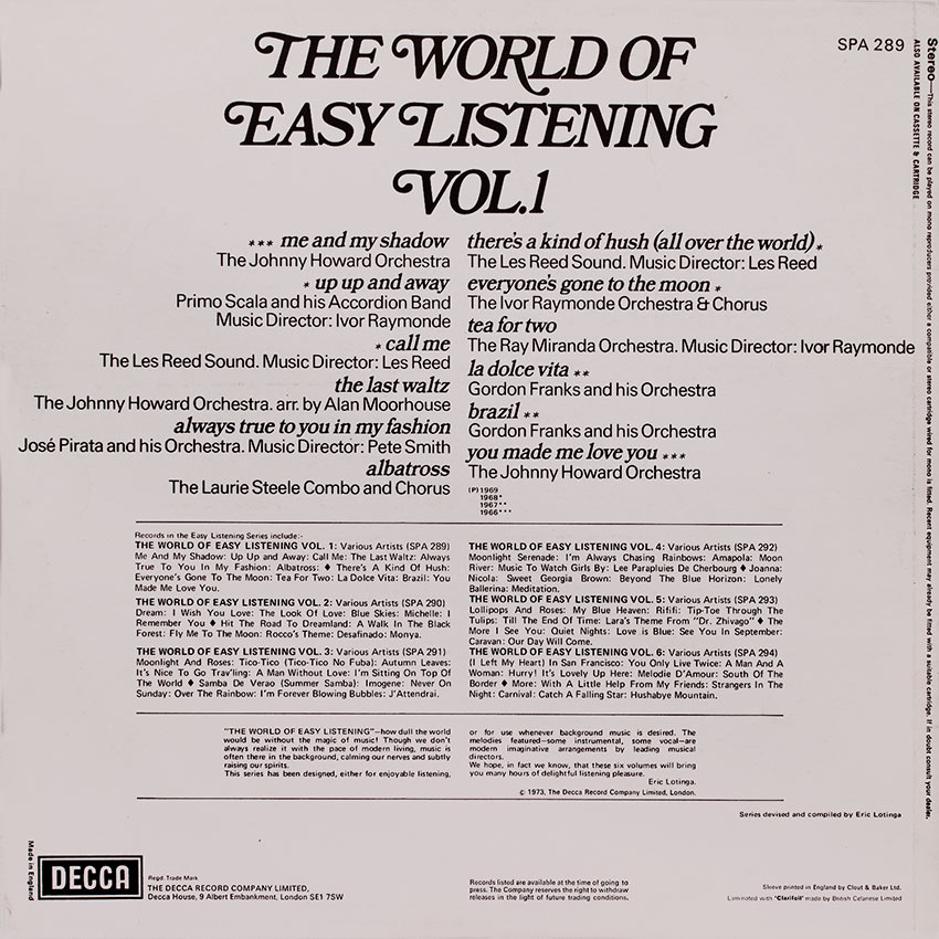 The World of Easy Listening Vol. 1 - Various Artists - yet another stunner from Cover Heaven
