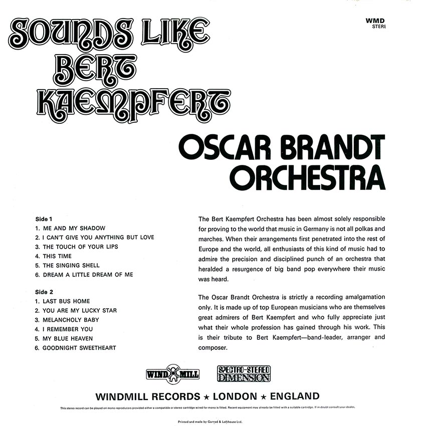 Oscar Brandt Orchestra - Sounds Like Bert Keampfert