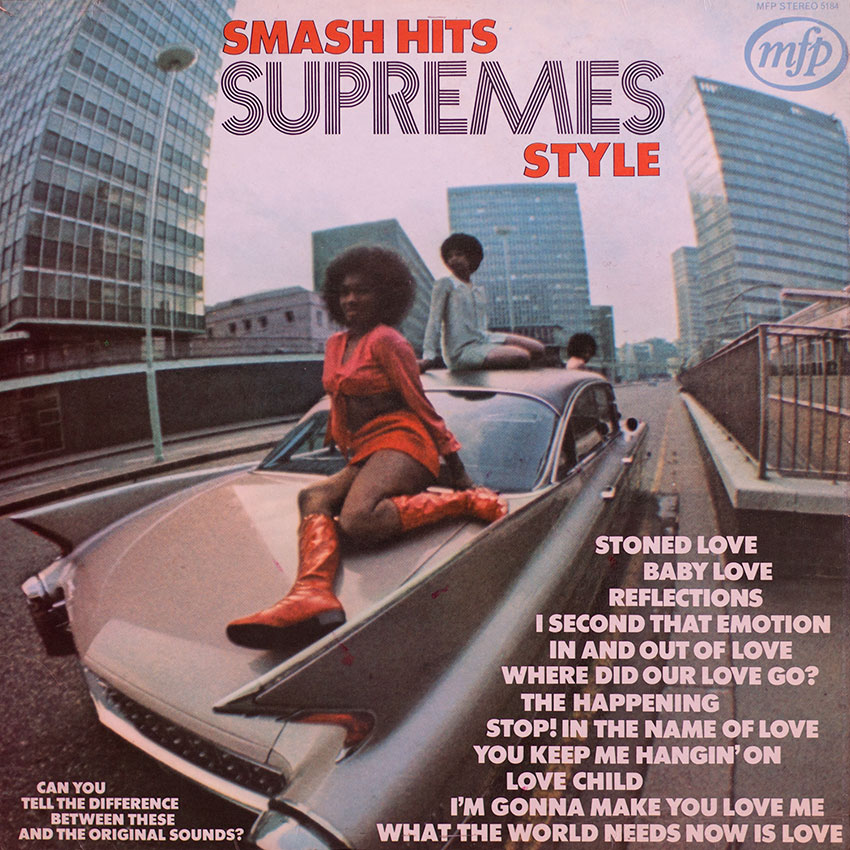Smash Hits Supremes Style - another great sexy album cover from Cover Heaven at coverheaven.co.uk. This example is another in the sound-alike category, not the actual artist but a group of session players mimicking.