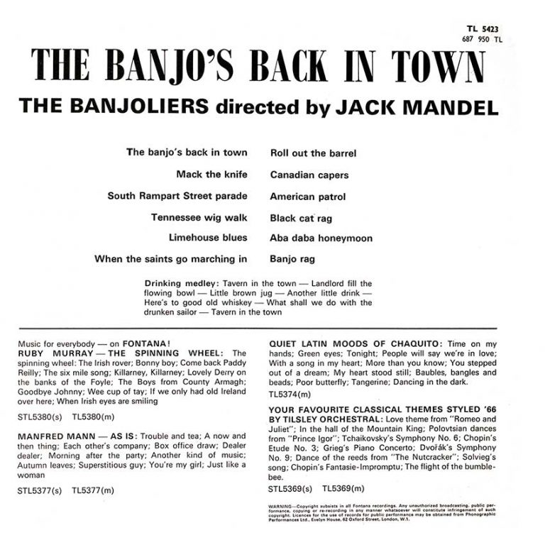 The Banjoliers The Banjo's Back In Town Cover Heaven