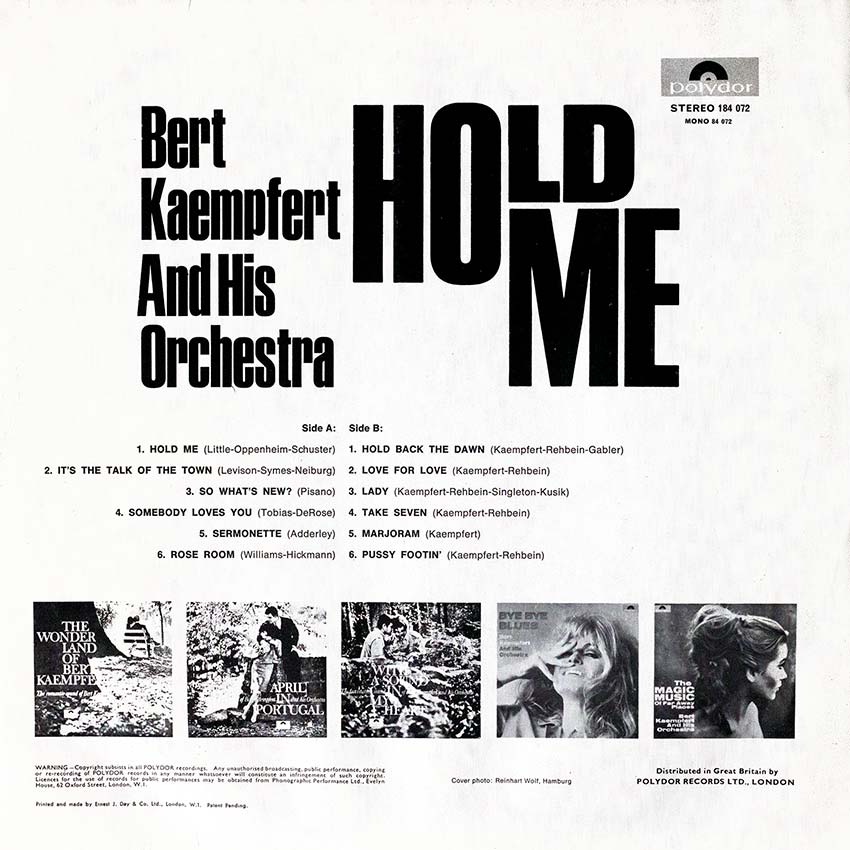 Bert Kaempfert and His Orchestra - Hold Me