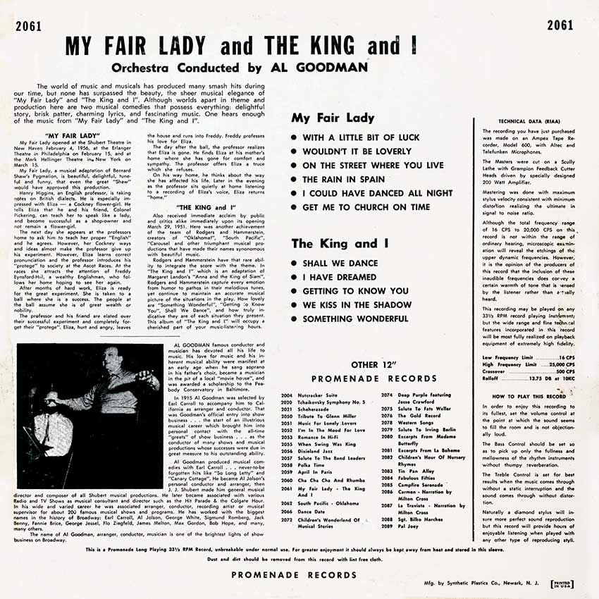 My Fair Lady and The King and I - Al Goodman and Orchestra