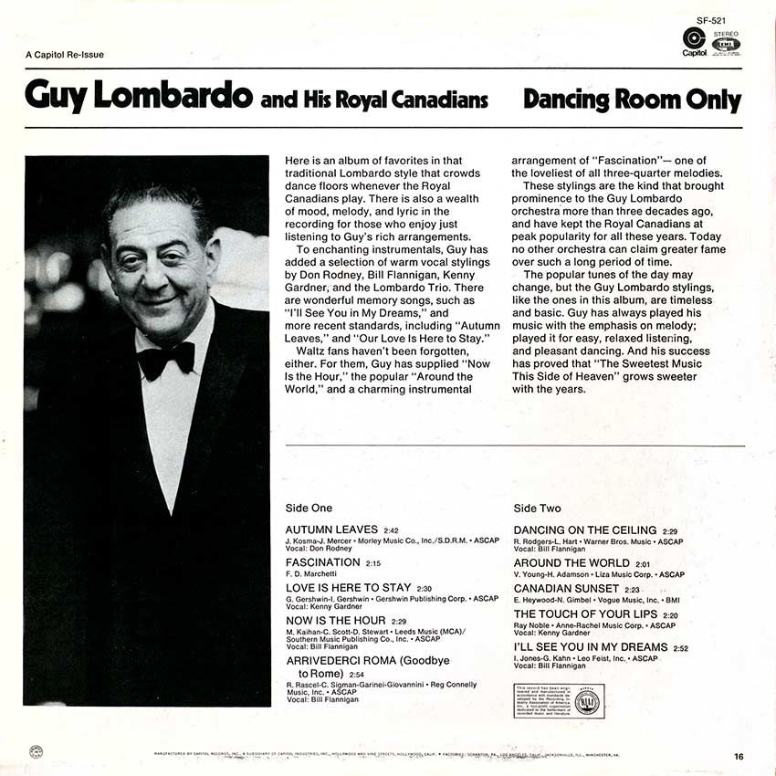 Guy Lombardo and His Royal Canadians - Dancing Room Only