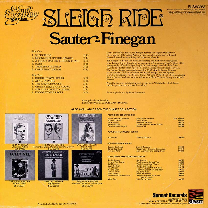 Sauter and Finegan - Sleigh Ride