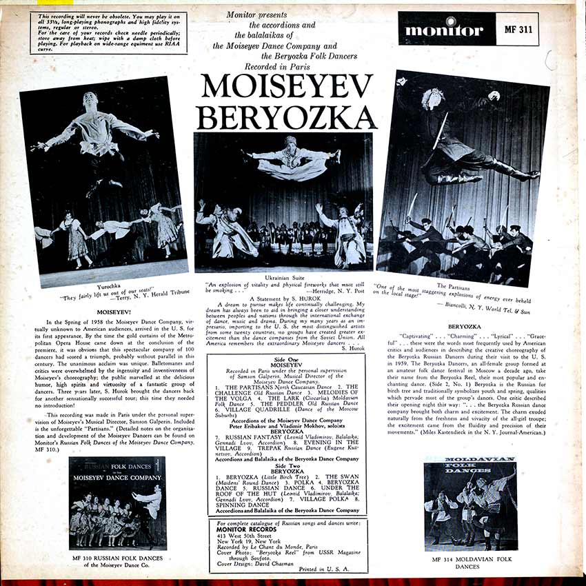 Beryozka Folk Dancers, Moiseyev Dance Company – Moiseyev Beryozka