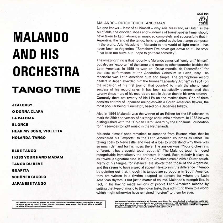 Malando and his Orchestra - Tango Time